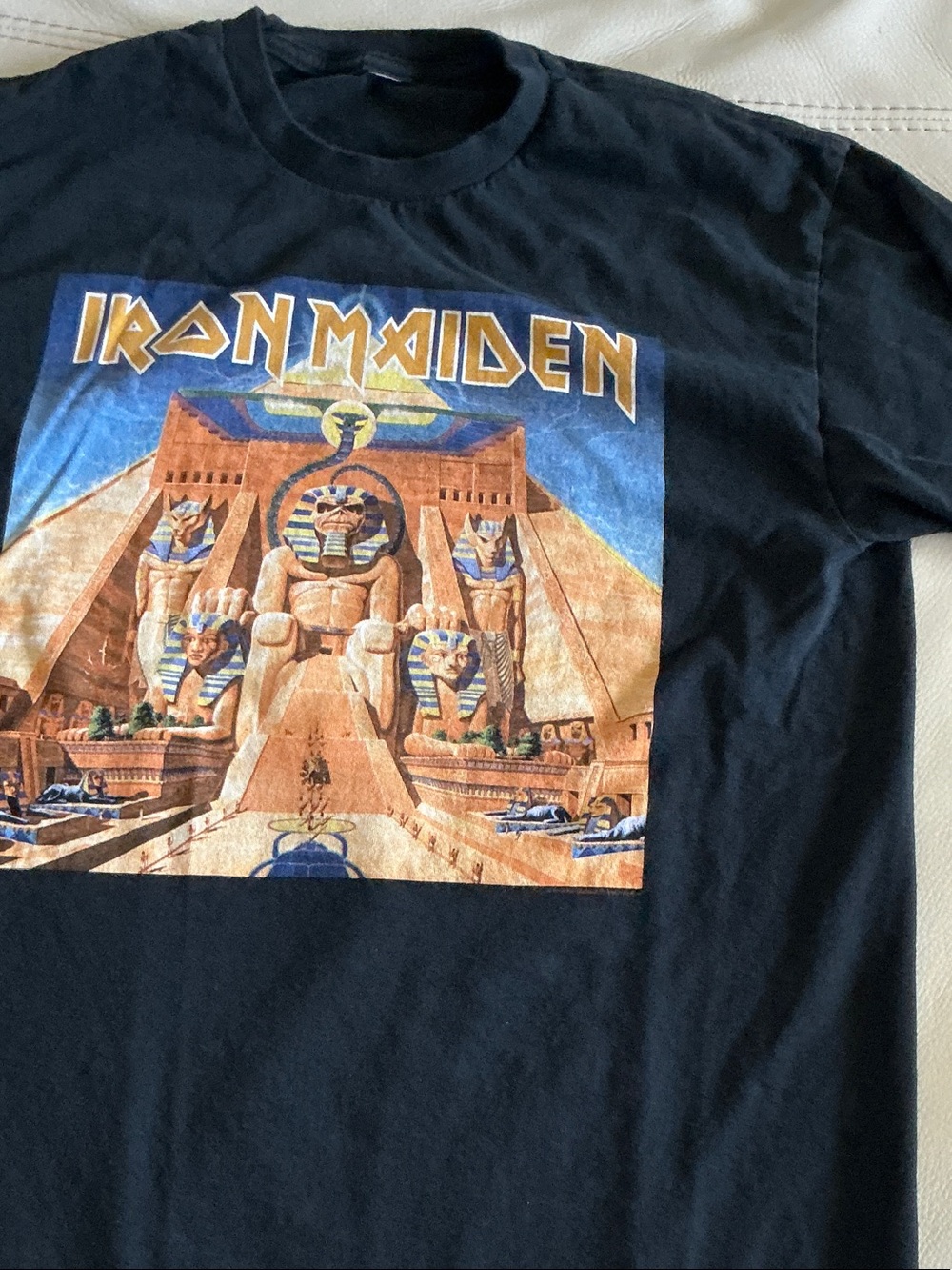 Iron Maiden Black Short-Sleeve Graphic Tee - Egyptian Artwork